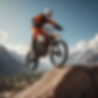 Daring Stunt Reflecting Creativity and Risk An athlete performing a daring stunt, embodying the spirit of creativity and risk.
