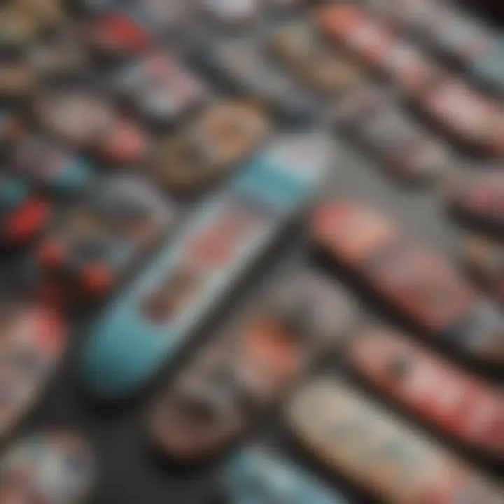 A collection of limited-edition Supreme skateboards displayed as collectible art pieces.