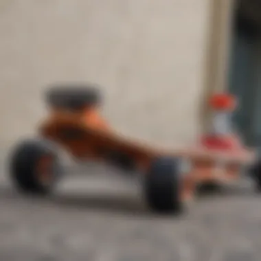A close-up of a Supreme skateboard showcasing its unique design elements.