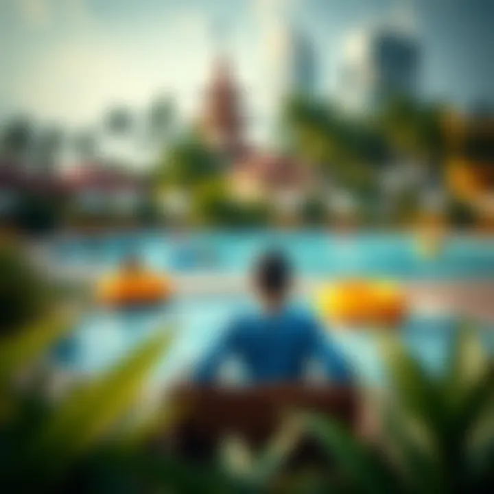 Family Relaxation Area at Surf Lagoon A serene family area designed for relaxation and enjoyment amidst the water park