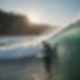 Beginner surfer catching a wave in Florida