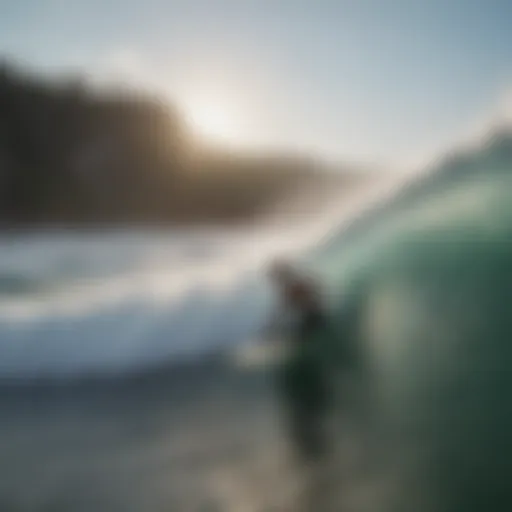 Beginner surfer catching a wave in Florida