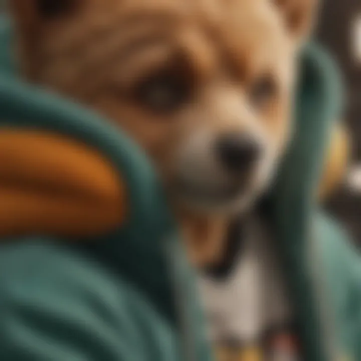 Close-up of the fabric textures used in the Teddy Fresh hoodie, highlighting quality and comfort.