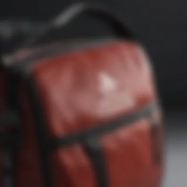 Close-up of the innovative features of the Adidas shoulder bag