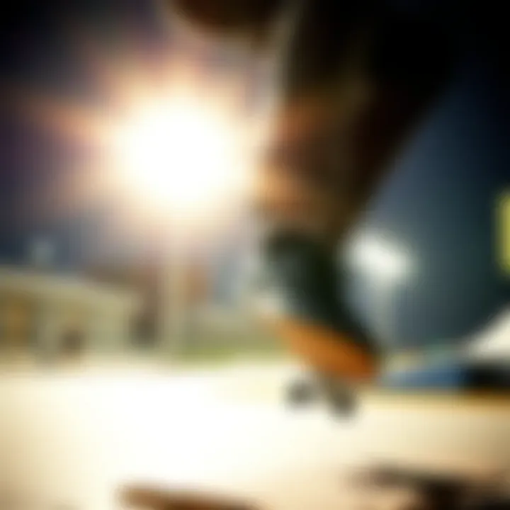 Skateboarder performing a trick while wearing all-black shoes