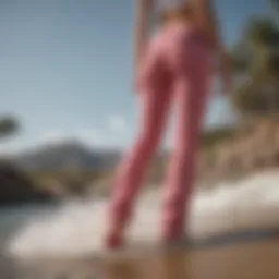 Dynamic athlete showcasing Billabong pink pants in action
