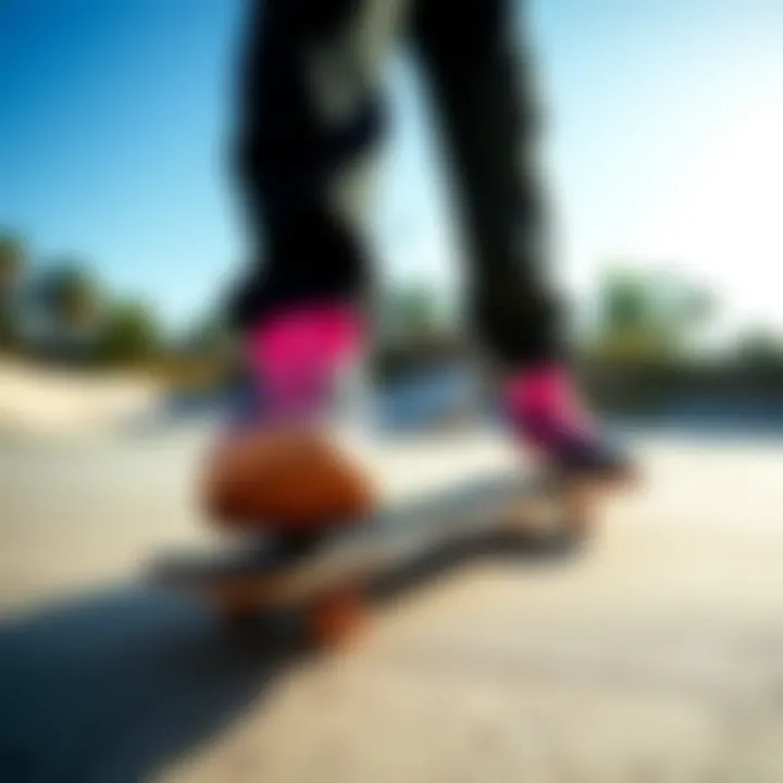 Lakai skateboard shoes with gum soles in action on a skatepark