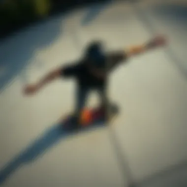Aerial Perspective: Body Positioning Essentials Aerial view of a skateboarder showcasing body positioning while carving