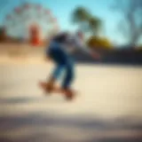 Skateboarder carving a turn on a smooth surface