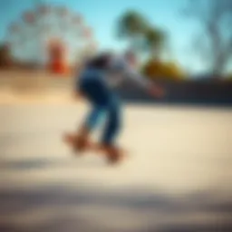 Skateboarder carving a turn on a smooth surface