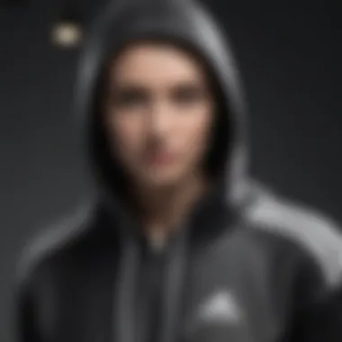 Fashion-forward individual styling the black and white Adidas hoodie