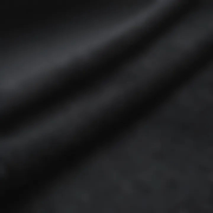 Close-up of fabric texture and features of the black cropped quarter zip