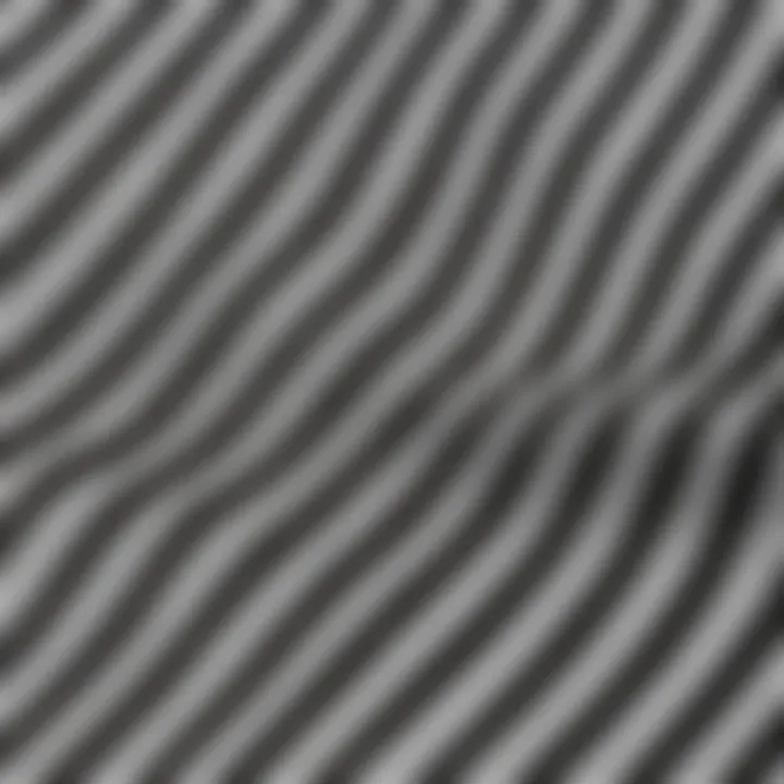 Close-up of fabric texture showcasing fine black stripes on white