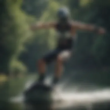 The Thrill of Wakeboarding An engaging scene of a wakeboarding session, showcasing the excitement of the sport