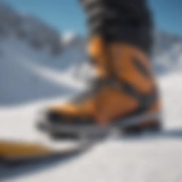 A vibrant landscape of snowboarders showcasing slide shoe functionality