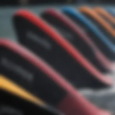 Detailed View of Bodyboard Fins Close-up of professional bodyboard fins highlighting their construction and features