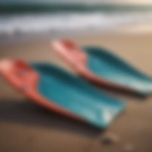 Diverse range of bodyboard fins showcasing various designs and colors