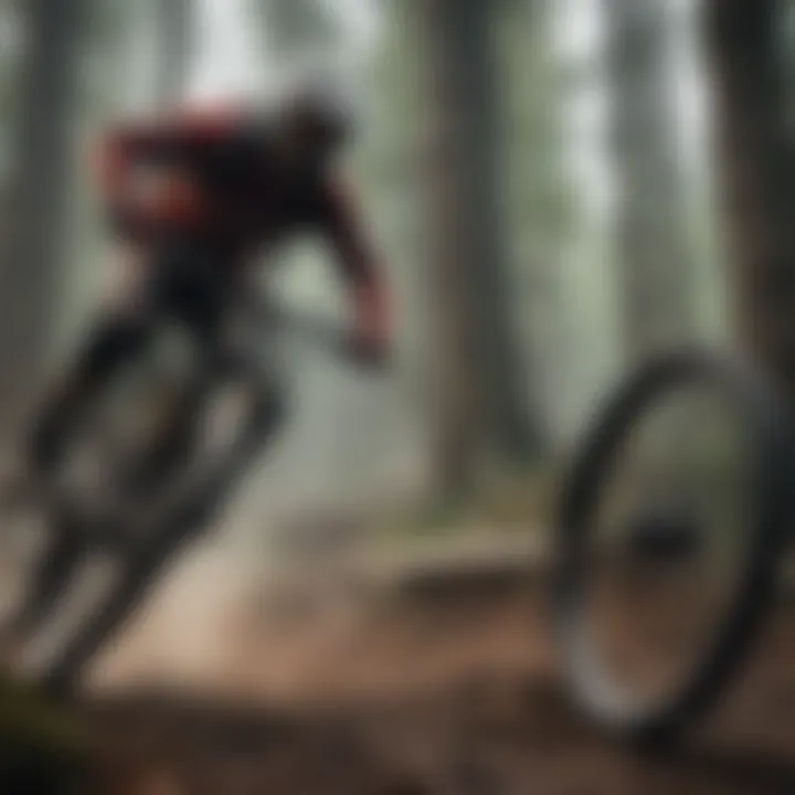 Mountain biker experiencing intense focus and determination