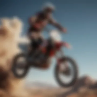 Gravity-Defying Motocross Action A motocross rider soaring through the air during a competition.