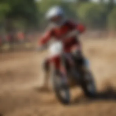 Mastering the Art of Motocross Training A skilled rider training on a dirt track, demonstrating agility and control.