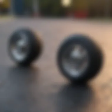 Innovative Wheel Technology in Small Skateboards Close-up of skateboard wheels demonstrating innovative technology