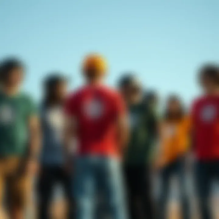 Group of extreme sports enthusiasts wearing the Element Shirt, emphasizing community and culture.