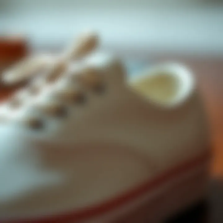 Close-up of Vans Era White Leather detailing and craftsmanship