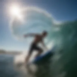 Dynamic bodysurfing technique showcasing the agility and fluidity of movement in waves