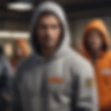 Group of extreme sports enthusiasts wearing Boss hoodies