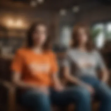 Comfort Meets Style in Everyday Fashion A cozy lounge setting showcasing individuals enjoying casual wear with screen tees.