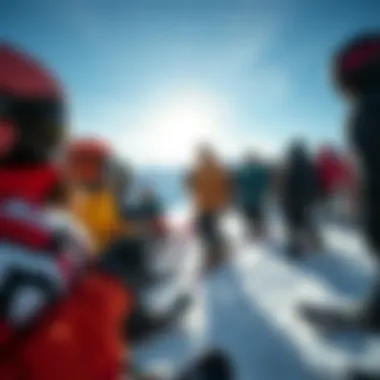 Unity in Snowboarding: Community Engagement A snowboarding community event with diverse participants