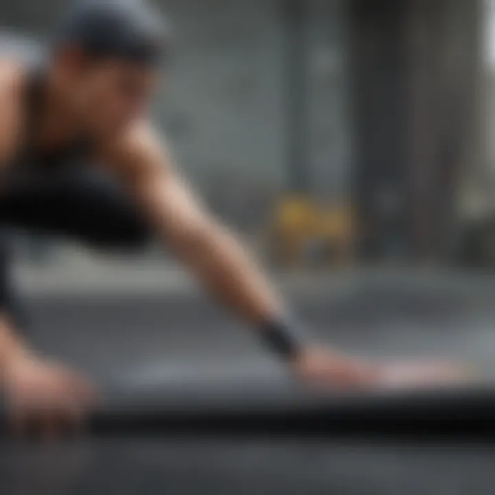 Athlete demonstrating control and precision with griptape