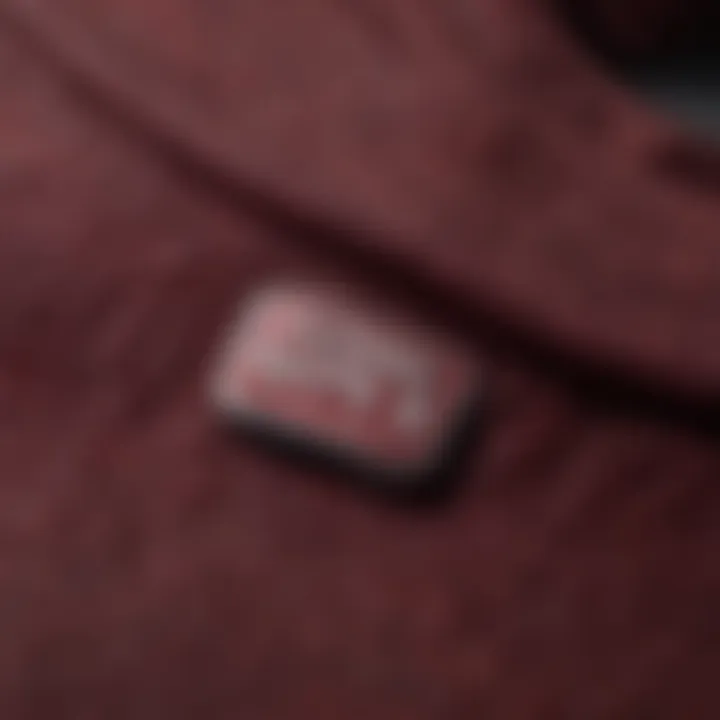 Close-up of the maroon Vans sweatshirt showcasing its fabric texture