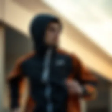Performance Meets Fashion: Windbreakers in Action Athletic individual wearing a windbreaker during exercise