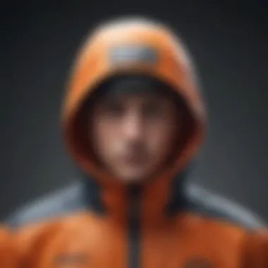 Intricate Design Features of the Naruto Windbreaker Close-up of the Naruto windbreaker detailing and design elements.