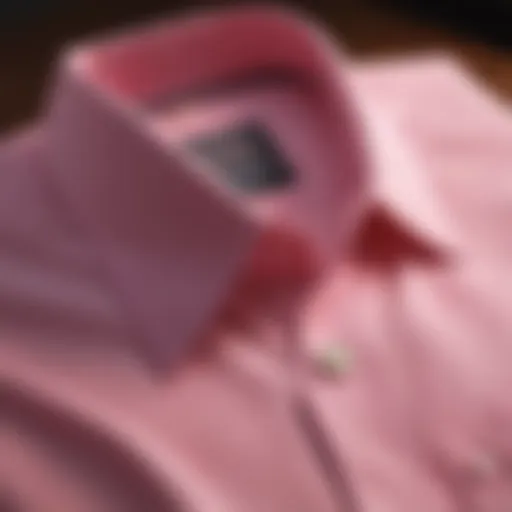 A stylish pink button down shirt showcased in an elegant setting