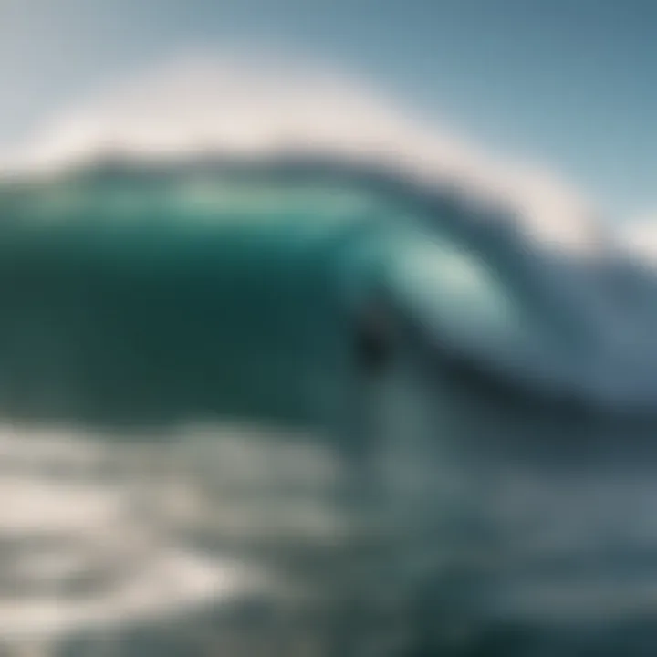 An aerial view of surfers riding an impressive swell