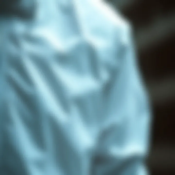 Close-up of high-tech fabric used in a white windbreaker jacket