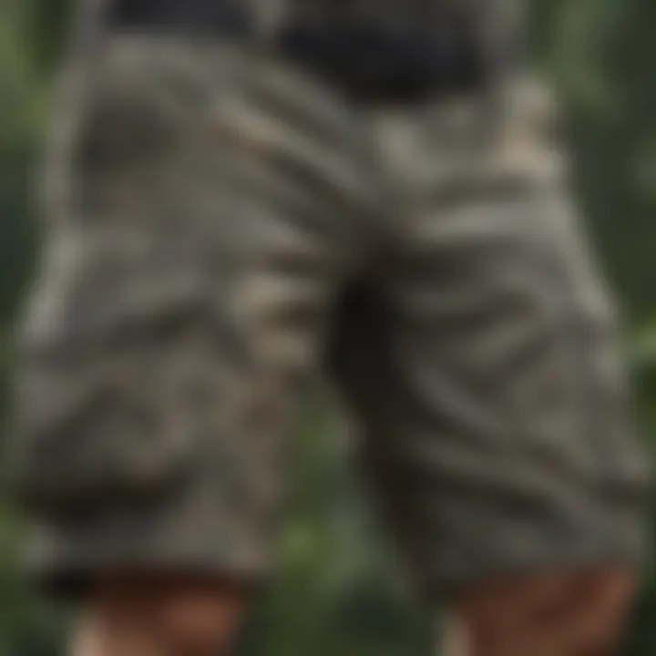 Stylish camouflage cargo shorts in a natural setting