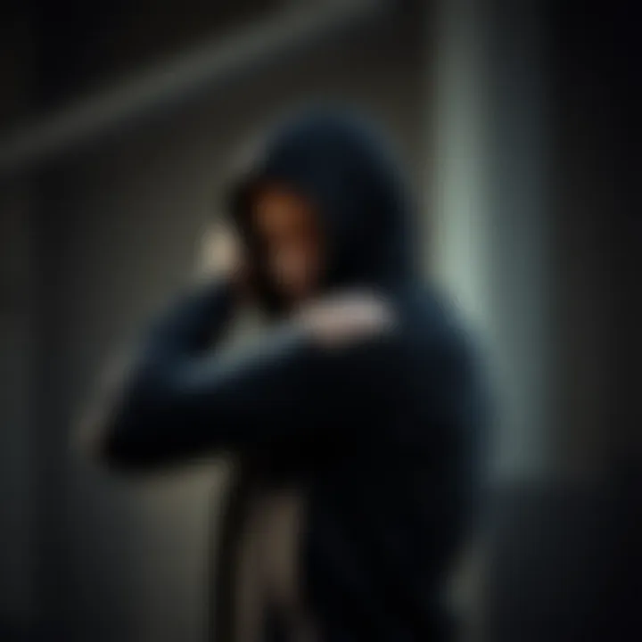 Athlete stretching in a black zippy hoodie before a performance