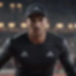 Dynamic athlete wearing a black Adidas hat during a high-energy extreme sports event.