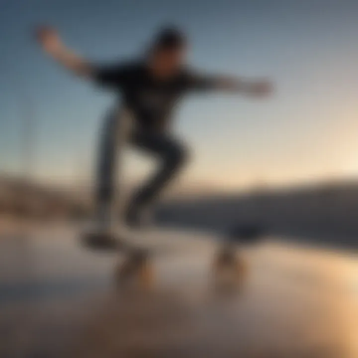 Skater performing a trick on the Tony Hawk Powell deck