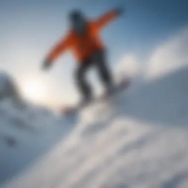 An athlete riding a trippy snowboard down a snow-covered slope, capturing motion and energy.