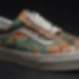 Close-up of Tropical Vans Old Skool showcasing its intricate patterns and textures