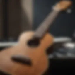 A beautifully arranged ukulele and piano side by side, showcasing their distinct features.