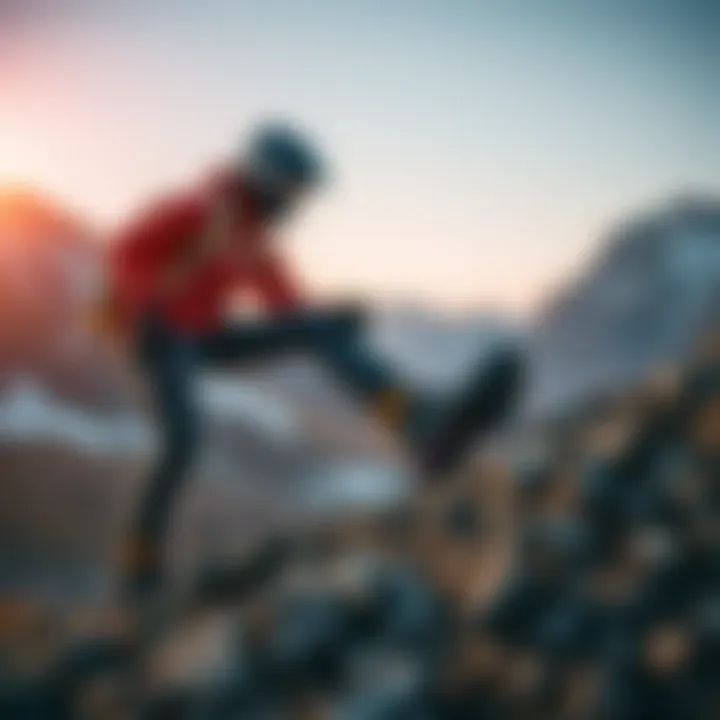 Athlete testing the performance of Ultrarange Hi MTE on challenging terrain