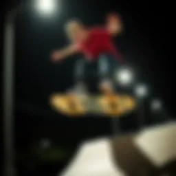 Skateboarder performing a trick in DC Shoes