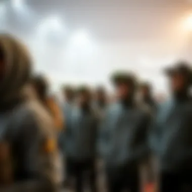Group of extreme sports enthusiasts showcasing their grey graphic zip-up hoodies at an event