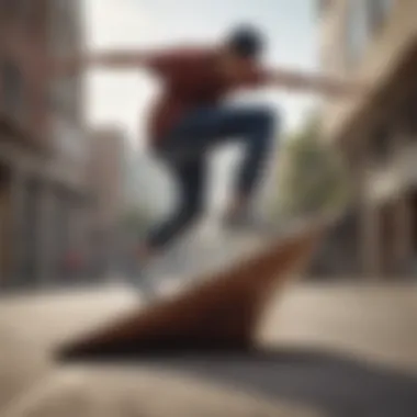 Skateboarder Performing Tricks with Nike SB Shoes