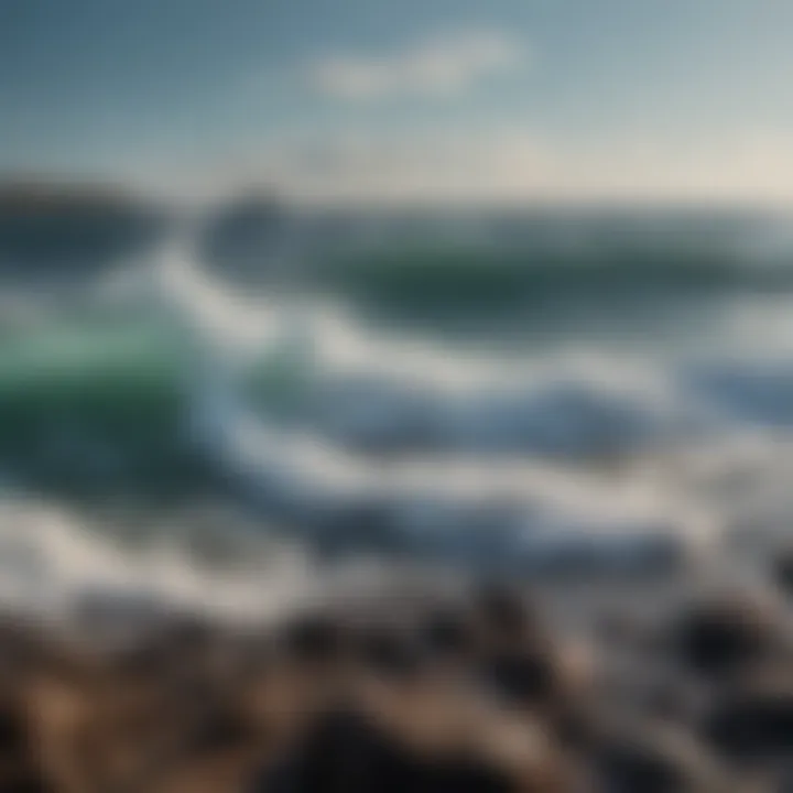 A contrasting image showing polluted water versus pristine ocean conditions.